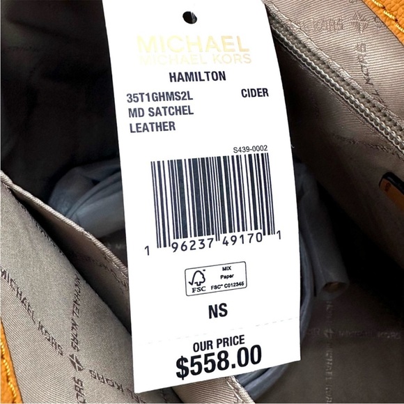 Michael Kors Medium Hamilton Leather
Satchel Bag Cider - Picture 13 of 13